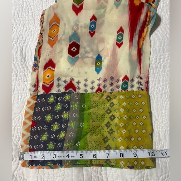 Johnny Was "Power Scarf" pants in Georgette with Mixed Prints Small - Picture 9 of 11